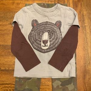 boys size 2 Tea Collection l/slv shirt & camo pant